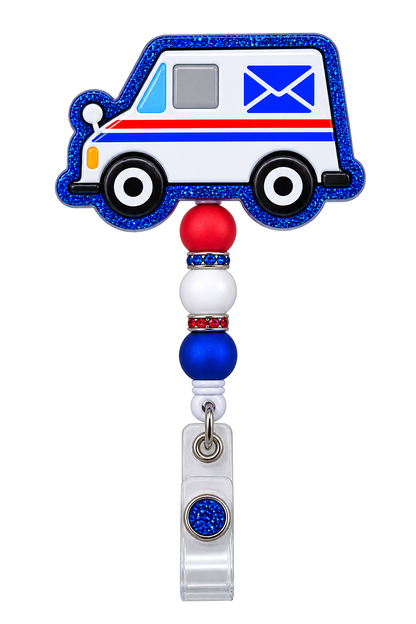Delivering a Little Workday Magic | Mail Truck Badge Reel Topper & Set