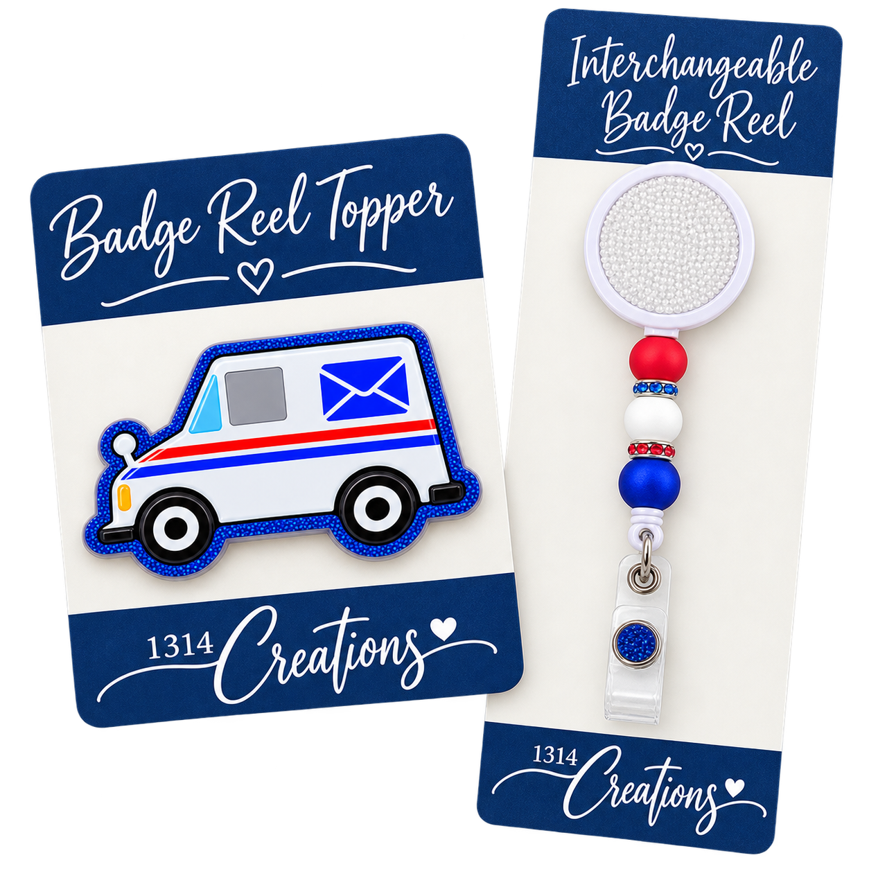 Delivering a Little Workday Magic | Mail Truck Badge Reel Topper & Set