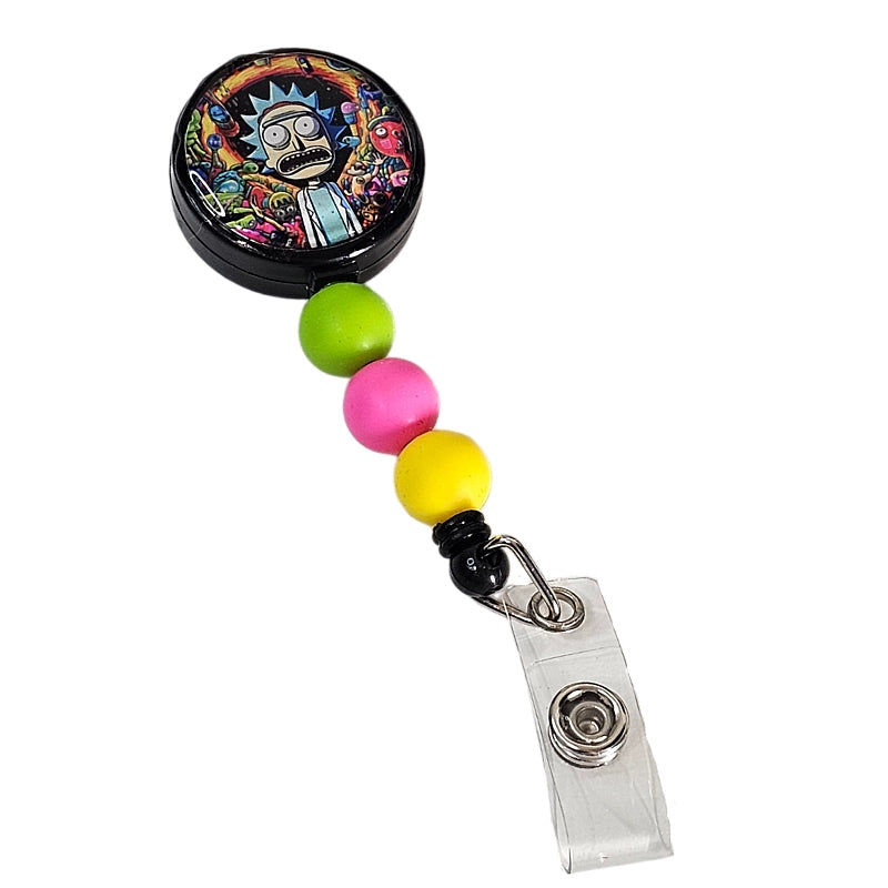 Mad Scientist Badge Reel: Unleash Your Inner Lab Rat! ✨ Cartoon Themed ID Holder ✨ Retractable Badge Holder ✨ Gift For Nurse 🔬