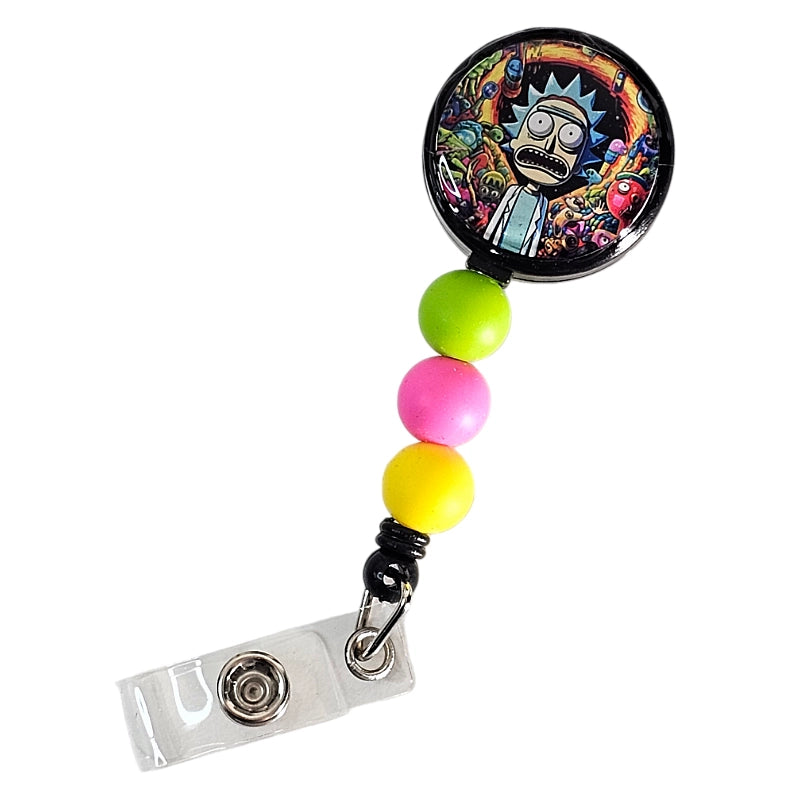 Mad Scientist Badge Reel: Unleash Your Inner Lab Rat! ✨ Cartoon Themed ID Holder ✨ Retractable Badge Holder ✨ Gift For Nurse 🔬