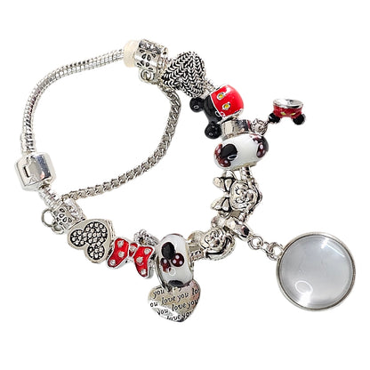 Magical Memories Personalized Photo Charm Bracelet! ✨ Silver Mouse Themed Charm Bracelet ✨ Family Vacation Bracelet