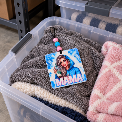 Mama’s Daily Grind | Beaded Felt Air Freshener + 2 mL Fragrance Spray