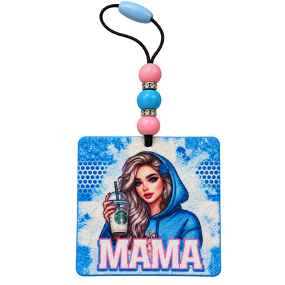 Mama’s Daily Grind | Beaded Felt Air Freshener + 2 mL Fragrance Spray