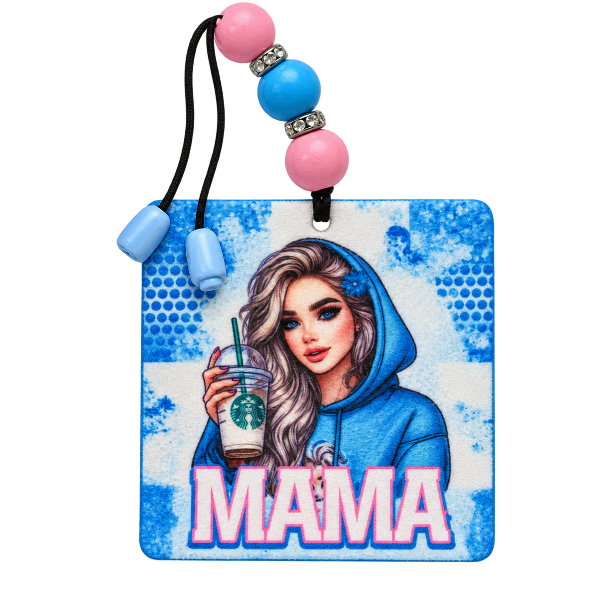 Mama’s Daily Grind | Beaded Felt Air Freshener + 2 mL Fragrance Spray