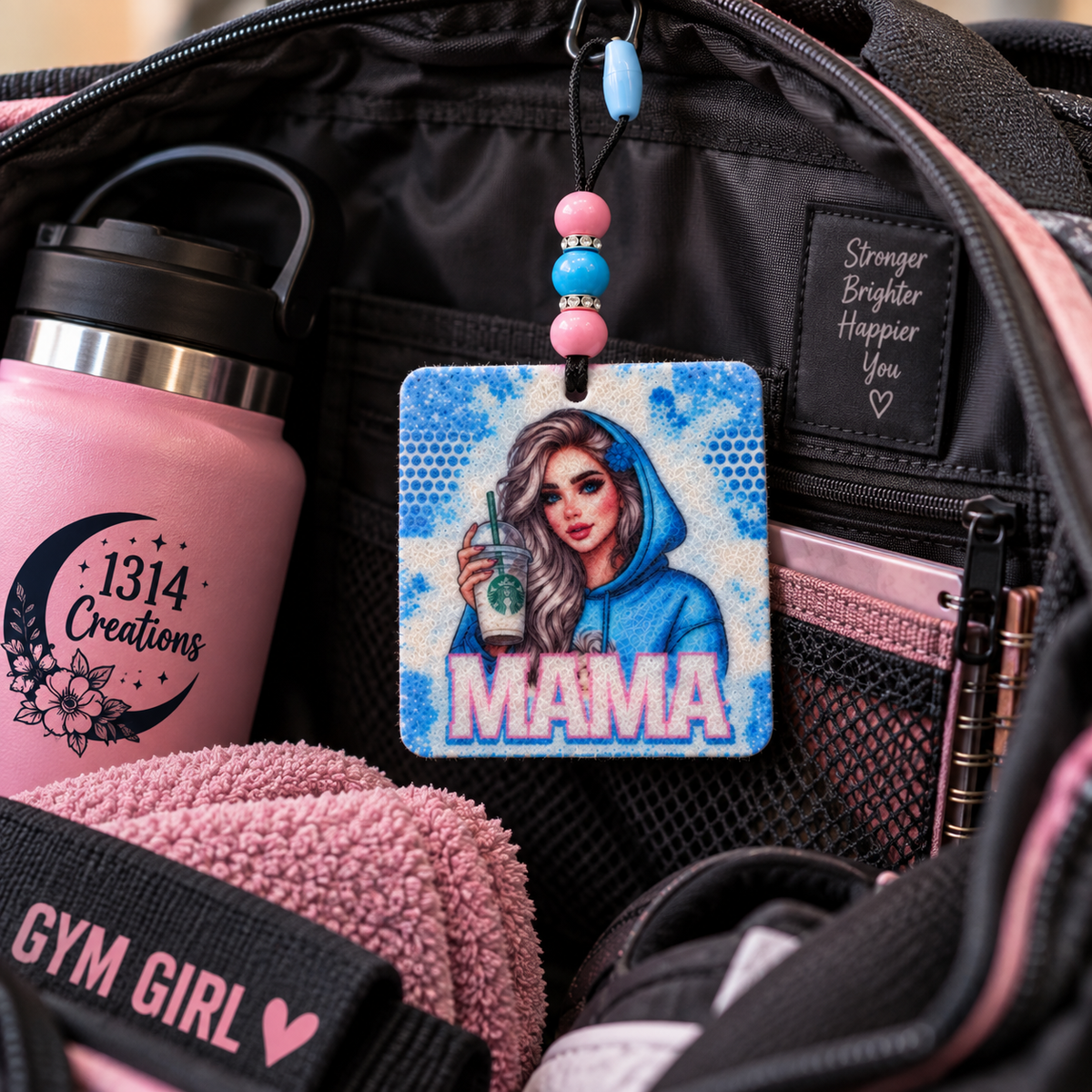 Mama’s Daily Grind | Beaded Felt Air Freshener + 2 mL Fragrance Spray