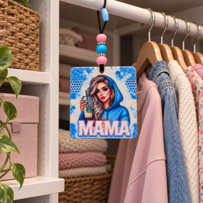 Mama’s Daily Grind | Beaded Felt Air Freshener + 2 mL Fragrance Spray