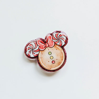 Merry Magical Swirls Badge Reel Topper /  Cute Gingerbread Car Vent Clip / Interchangeable Christmas Themed Nurse Badge Reel For Work