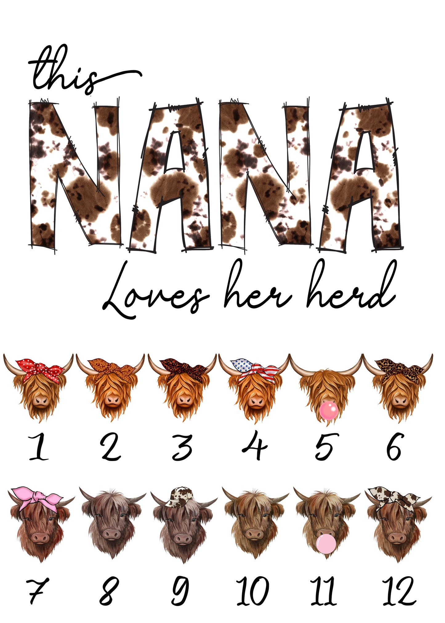 Nana Loves Her Herd Mug – The Perfect Personalized Gift for Grandma!, Personalized Cow Themed Coffee Mug, Gift For Mother's Day