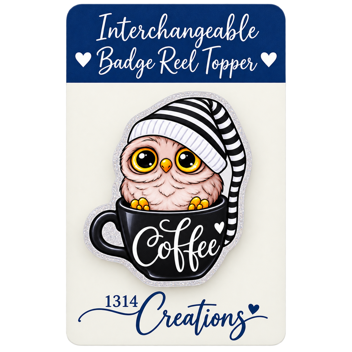 Owl I Need Is Coffee | Badge Reel Topper, Beaded Reel & Car Vent Buddy
