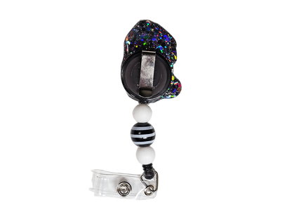 Night Owl's Brew Badge Reel - Beaded ID Holder - Cute Gift For Owl Lovers