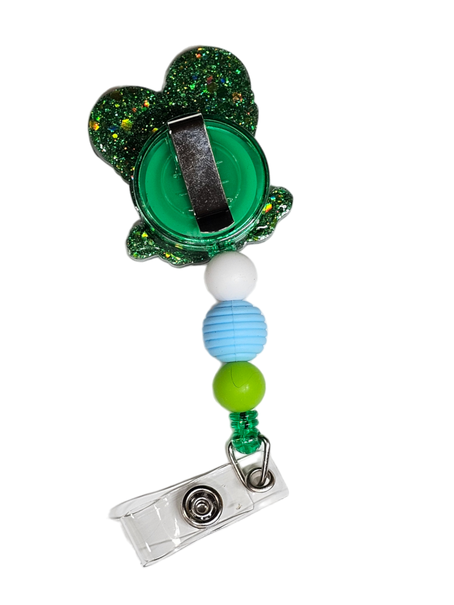 Hoppy Helper Badge Reel - Cute Frog Beaded ID Holder - Gift For Nurses