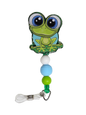 Hoppy Helper Badge Reel - Cute Frog Beaded ID Holder - Gift For Nurses