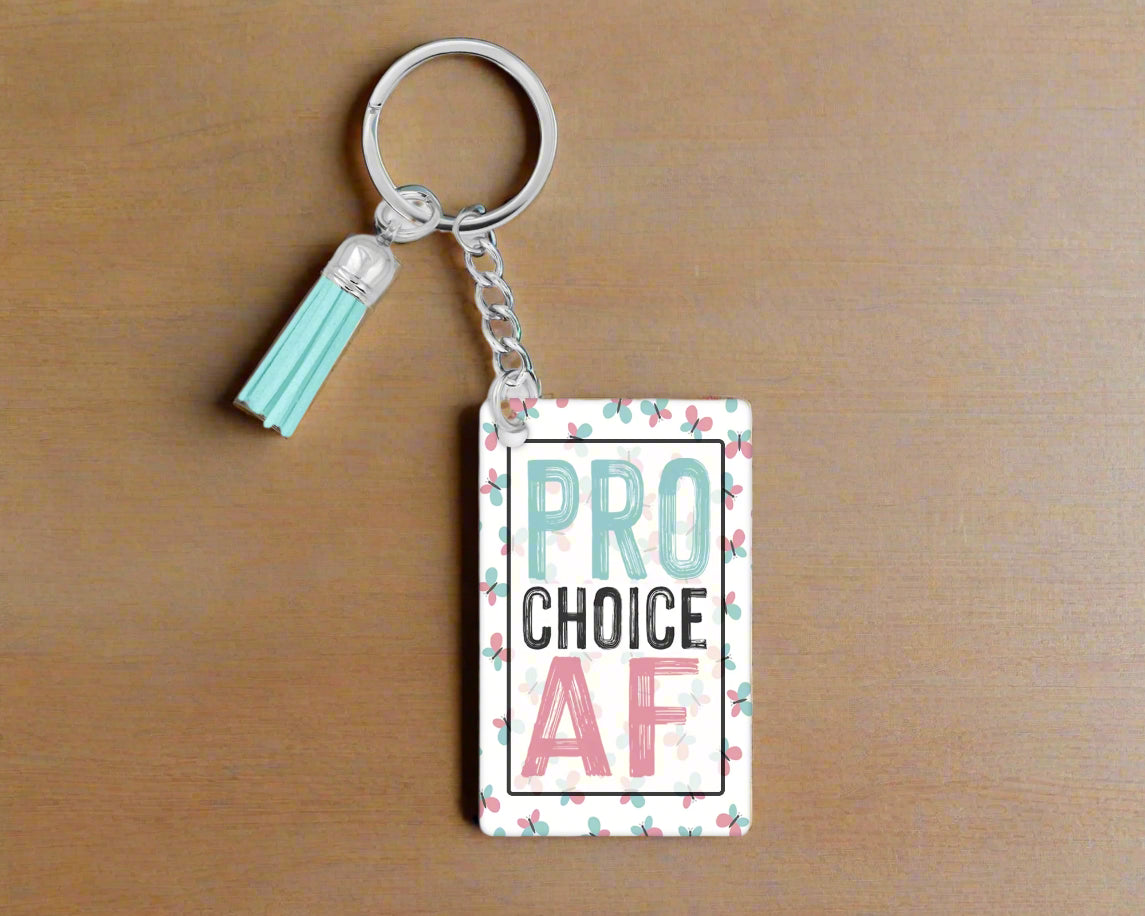 Pro Choice AF Keychain – A Bold Statement of Strength & Solidarity ✊ Women's Rights Wristlet 💪 Equal Rights Key Ring Lanyard