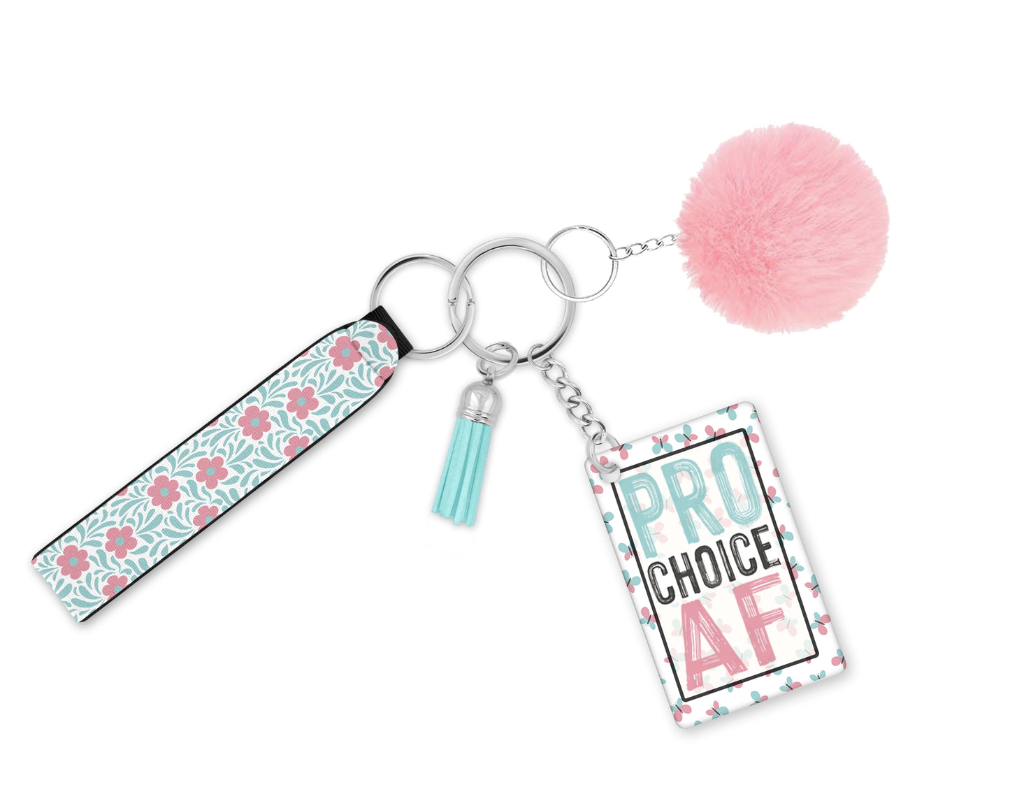 Pro Choice AF Keychain – A Bold Statement of Strength & Solidarity ✊ Women's Rights Wristlet 💪 Equal Rights Key Ring Lanyard