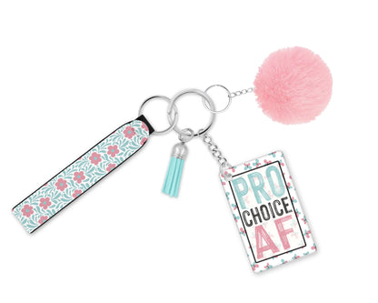 Pro Choice AF Keychain – A Bold Statement of Strength & Solidarity ✊ Women's Rights Wristlet 💪 Equal Rights Key Ring Lanyard