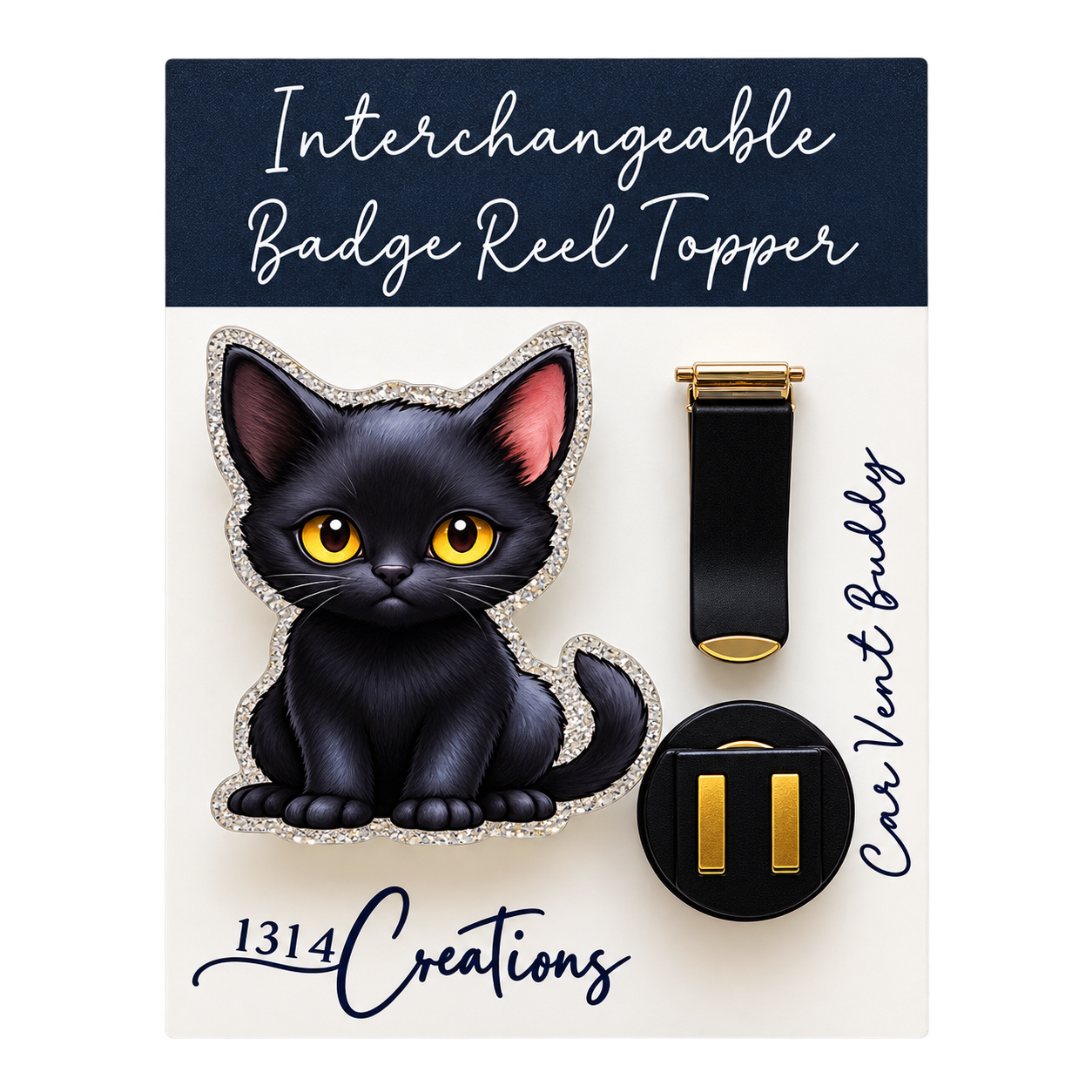 Purr-fectly Unbothered | Interchangeable Badge Reel Topper & Accessories