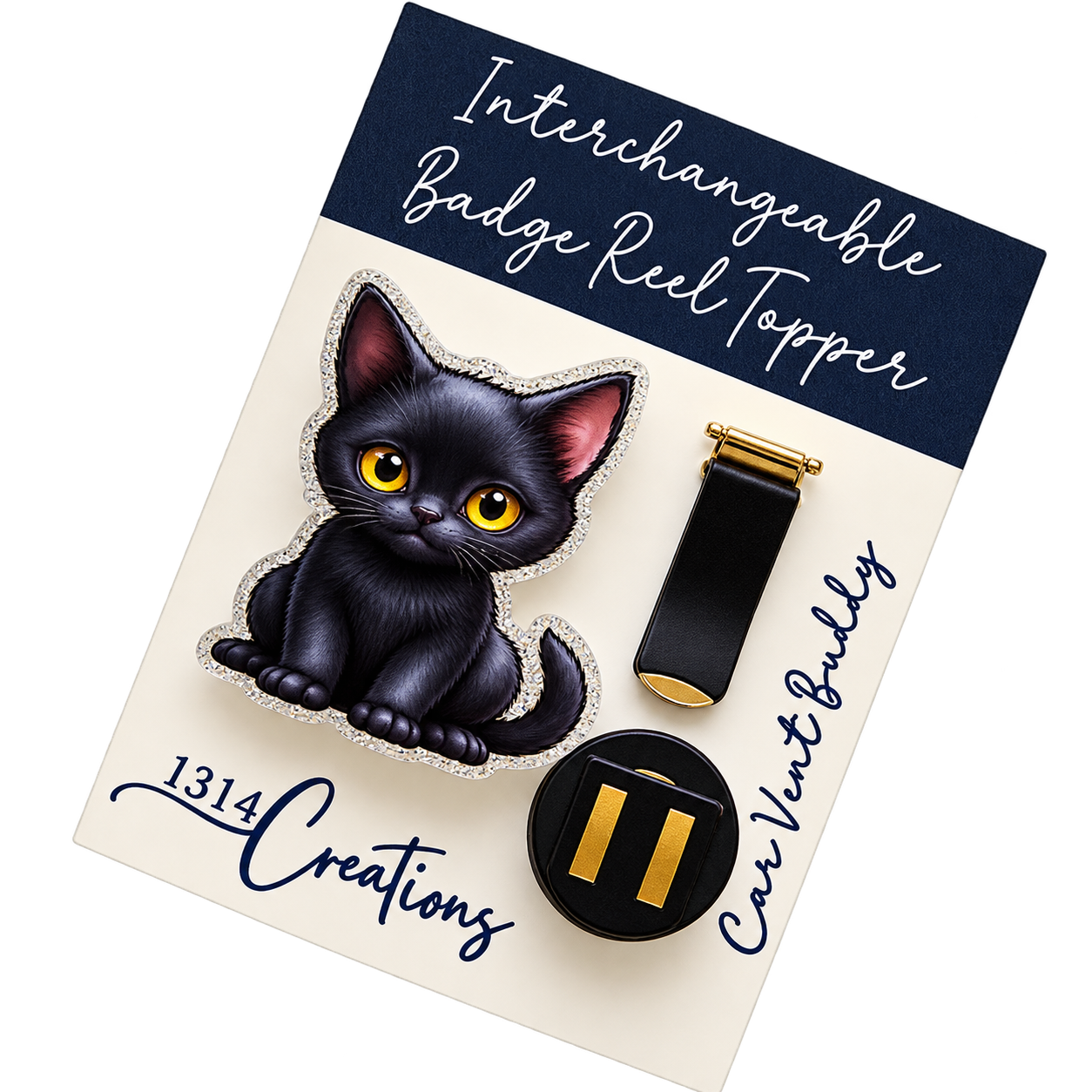 Purr-fectly Unbothered | Interchangeable Badge Reel Topper & Accessories