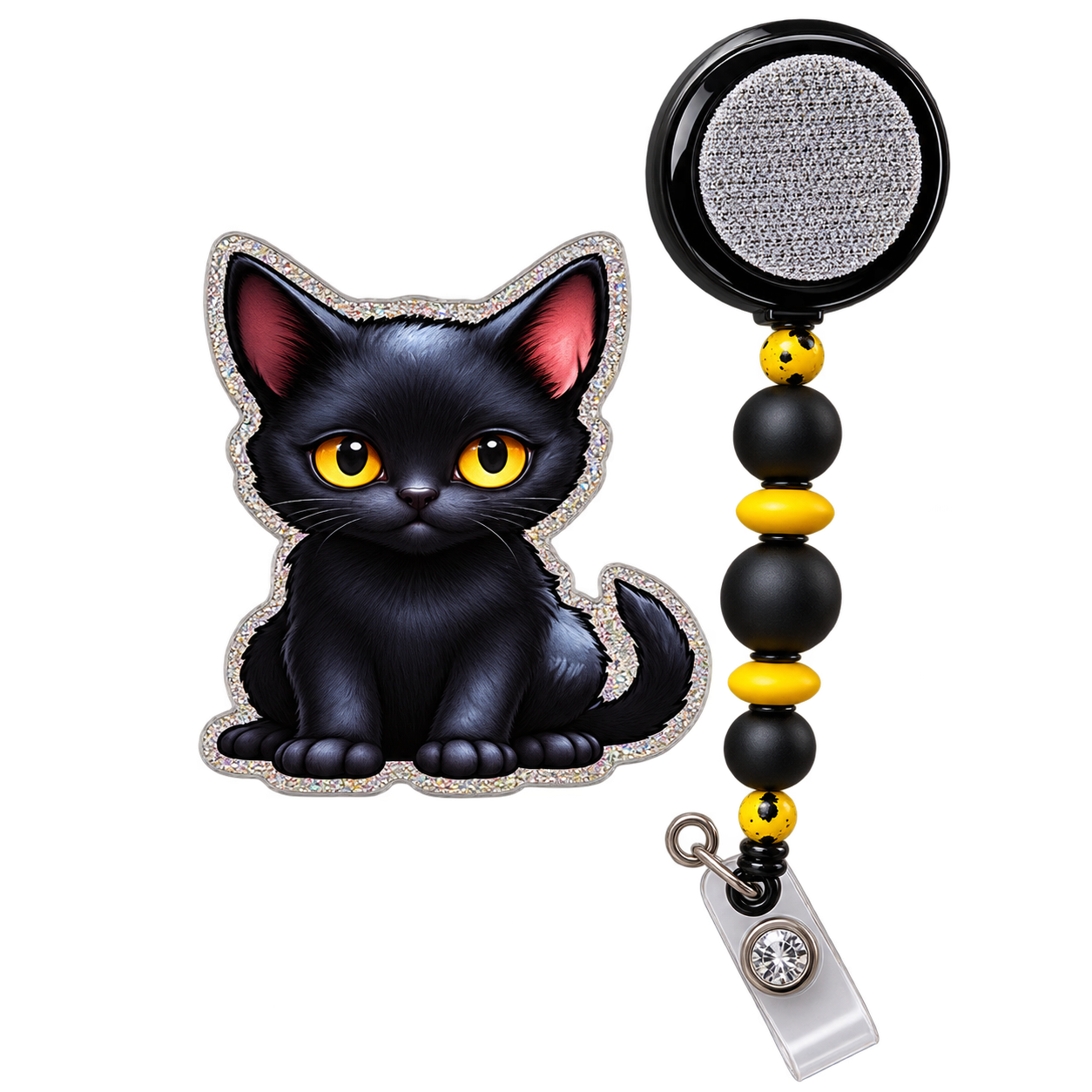 Purr-fectly Unbothered | Interchangeable Badge Reel Topper & Accessories