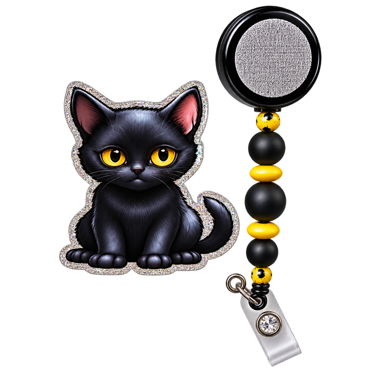 Purr-fectly Unbothered | Interchangeable Badge Reel Topper & Accessories