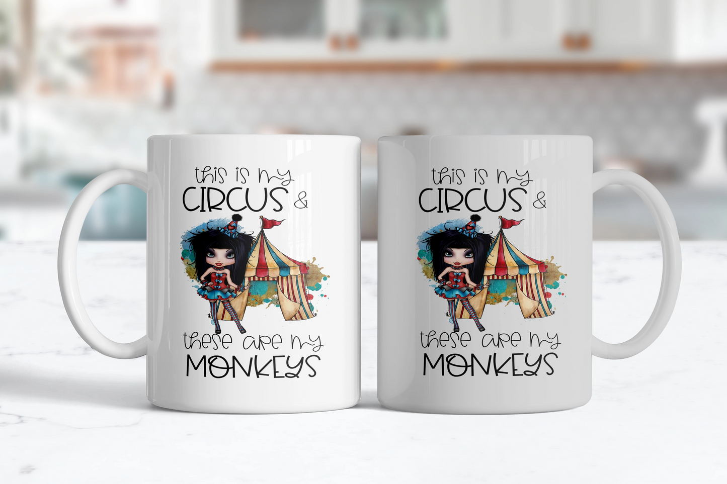 Ringmaster's Reign Mug – The Ultimate Multitasking Queen's Companion, Funny These Are My Monkeys Coffee Cup, Perfect Gift For Mom