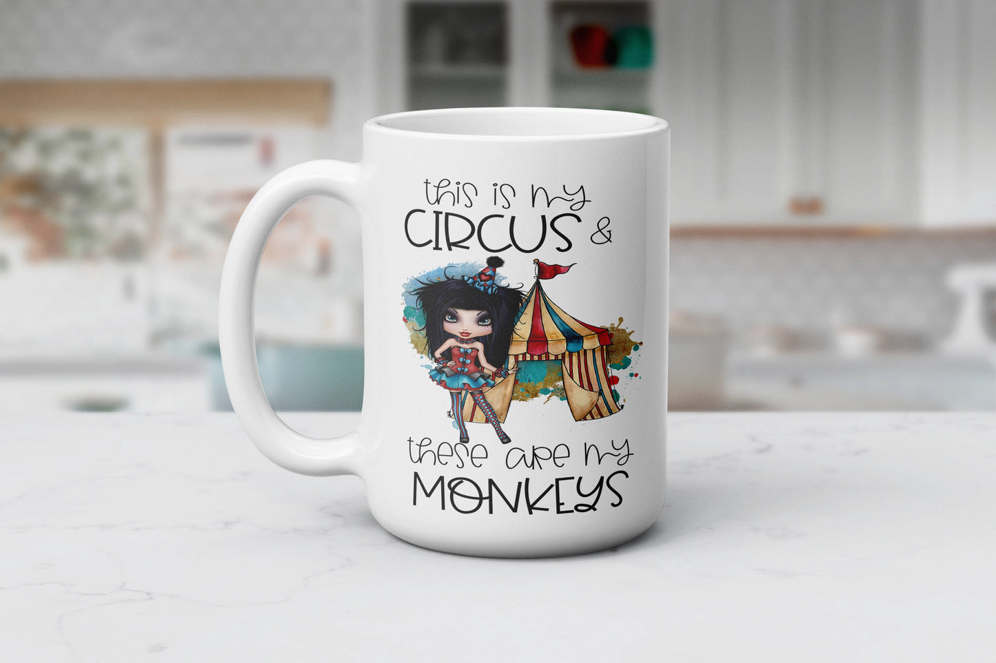 Ringmaster's Reign Mug – The Ultimate Multitasking Queen's Companion, Funny These Are My Monkeys Coffee Cup, Perfect Gift For Mom