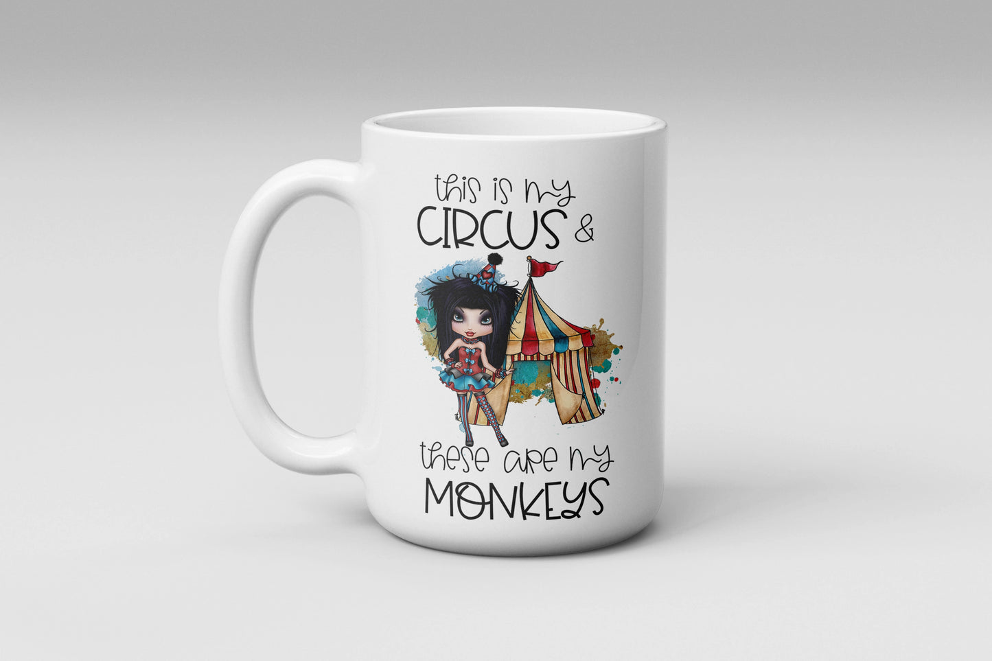 Ringmaster's Reign Mug – The Ultimate Multitasking Queen's Companion, Funny These Are My Monkeys Coffee Cup, Perfect Gift For Mom