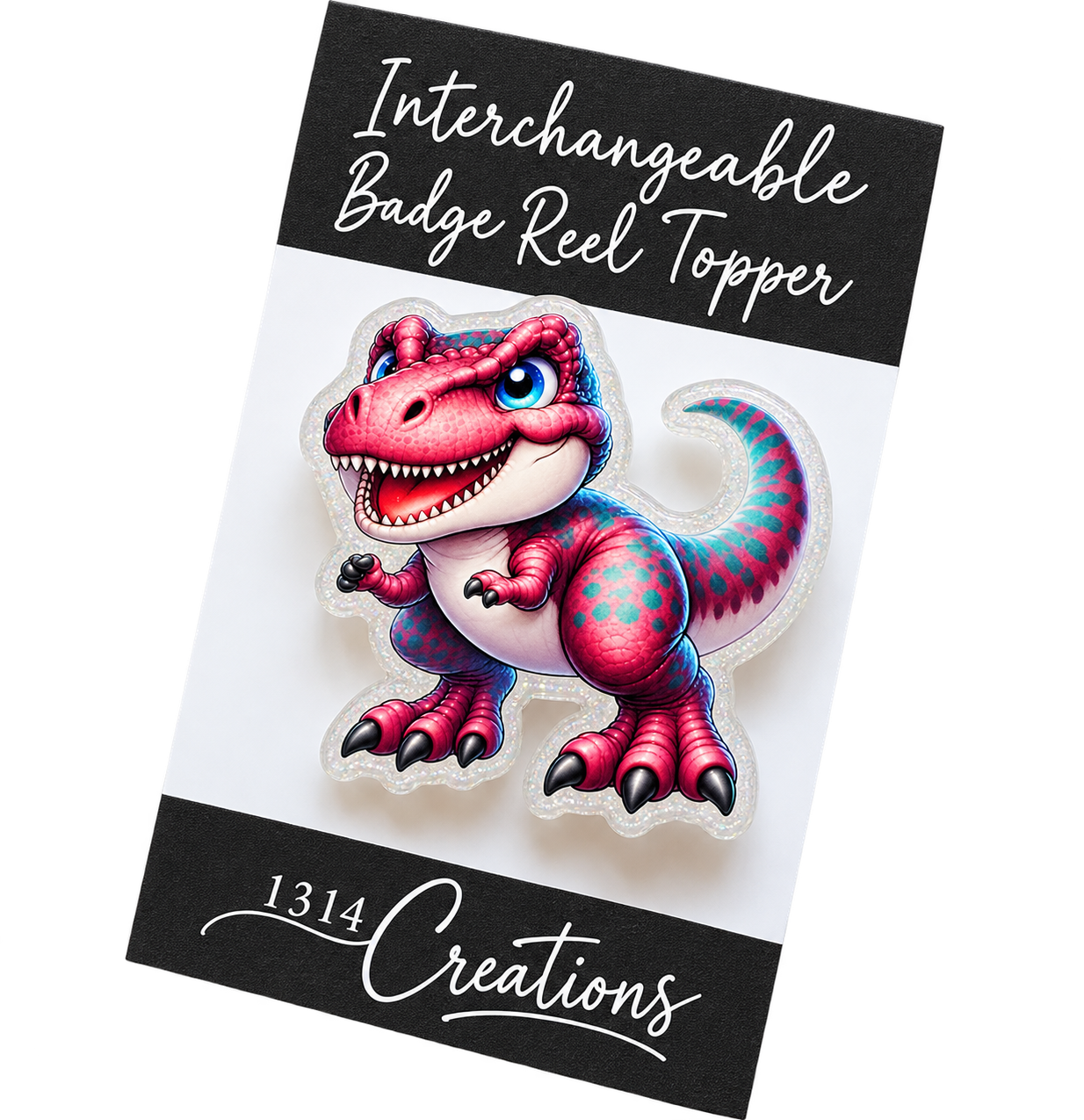 Roar Into the Workday | Dinosaur Interchangeable Badge Reel & Topper Set