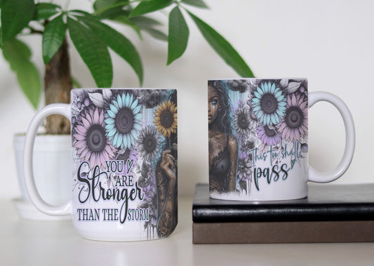 Strength & Sunshine Mug – A Daily Reminder of Resilience 🌻 Inspirational Sunflower Coffee Cup🌻 Motivational Gift For Her