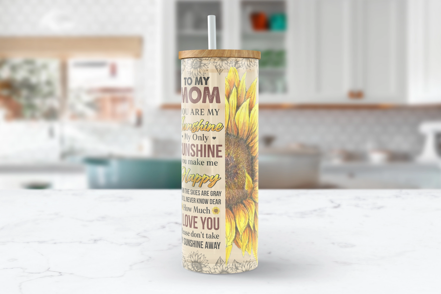 Mom You Are My Sunshine Glass Tumbler Cup