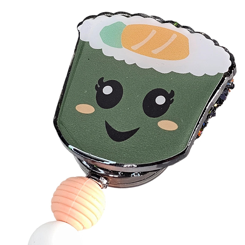 🍣Spice Up Your Workday with the Sushi Sensations Nurse Badge Reel! 🍣Cute Cartoon Beaded ID Holder 🍣 Gift For Food Lovers