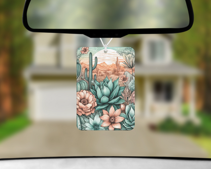 Sweet Succulent Scents Air Freshener / Sunset Dessert Scene Hanging Diffuser / Gift For Plant Lovers