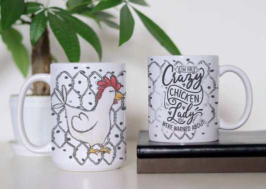 The Crazy Chicken Lady Mug – For the Bold, Quirky, and Proud Henhouse Queen! 🐔 Funny Coffee Cup For Chicken Lovers 🤪 Gift For Farmers