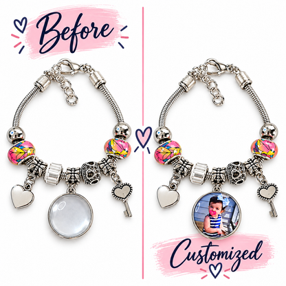 The Key to My Heart | Personalized Photo Charm Bracelet