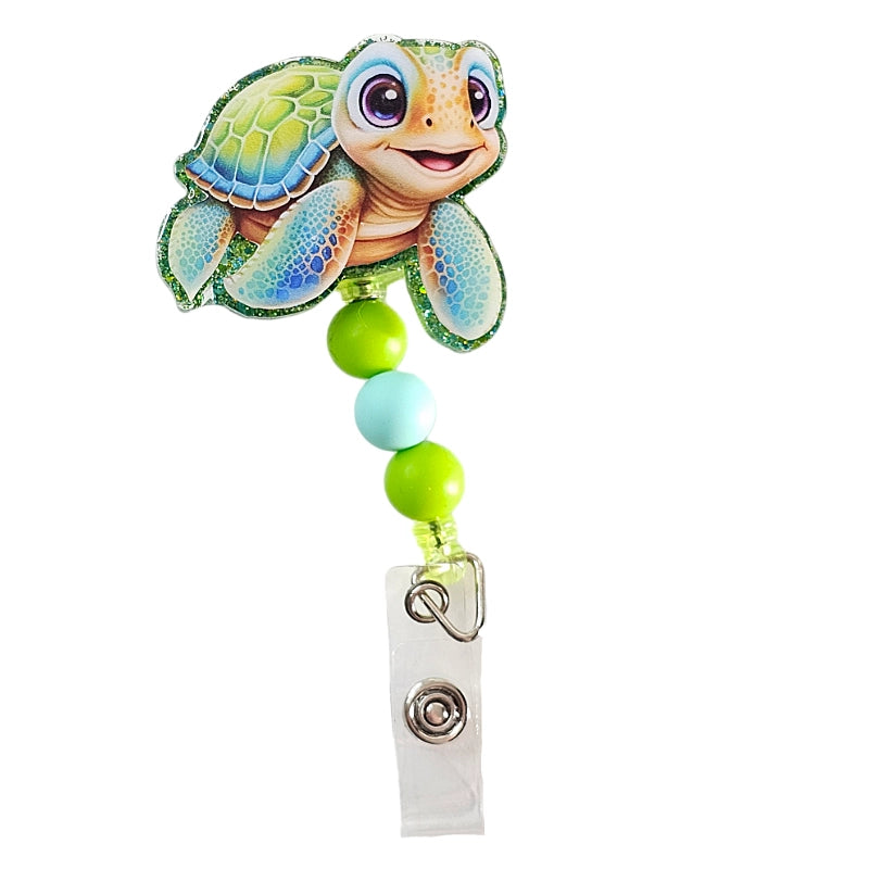 🐢Turtley Awesome ID Holder🐢 Colorful Sea Turtle Badge Reel 🐢 Gift For Nurse 🐢 Gift For Turtle Lovers