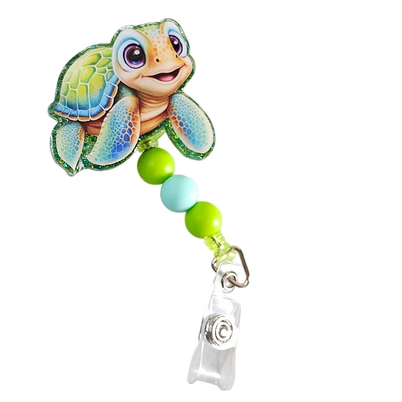 🐢Turtley Awesome ID Holder🐢 Colorful Sea Turtle Badge Reel 🐢 Gift For Nurse 🐢 Gift For Turtle Lovers