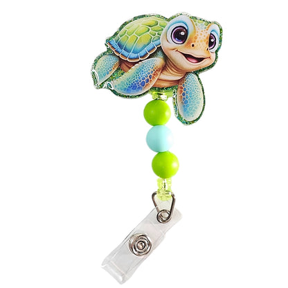 🐢Turtley Awesome ID Holder🐢 Colorful Sea Turtle Badge Reel 🐢 Gift For Nurse 🐢 Gift For Turtle Lovers