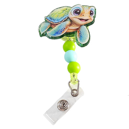 🐢Turtley Awesome ID Holder🐢 Colorful Sea Turtle Badge Reel 🐢 Gift For Nurse 🐢 Gift For Turtle Lovers