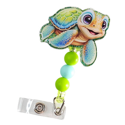 🐢Turtley Awesome ID Holder🐢 Colorful Sea Turtle Badge Reel 🐢 Gift For Nurse 🐢 Gift For Turtle Lovers