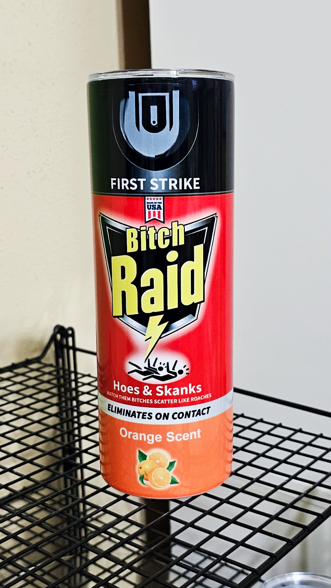 Bitch Raid Spray Tumbler Cup