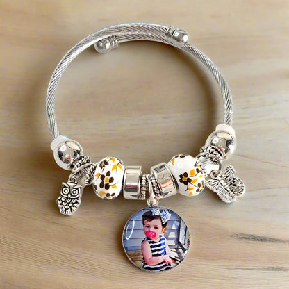 Whimsical Moments Charm Bracelet 🌟 Adjustable Photo Charm Bracelet 🌟Personalized Gift For Her 🌟Memorial Gift