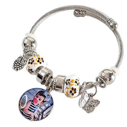 Whimsical Moments Charm Bracelet 🌟 Adjustable Photo Charm Bracelet 🌟Personalized Gift For Her 🌟Memorial Gift