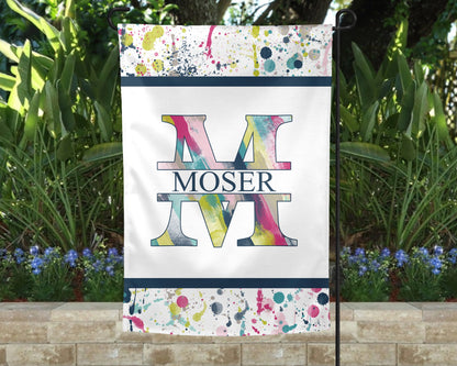 Just A Splash Of Color Garden Flag - Personalized Outdoor Decor - Housewarming Gift