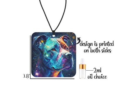 Colorful Pitbull Air Freshener /  Small Spaces Hanging Oil Diffuser / Gift For Dog Lovers