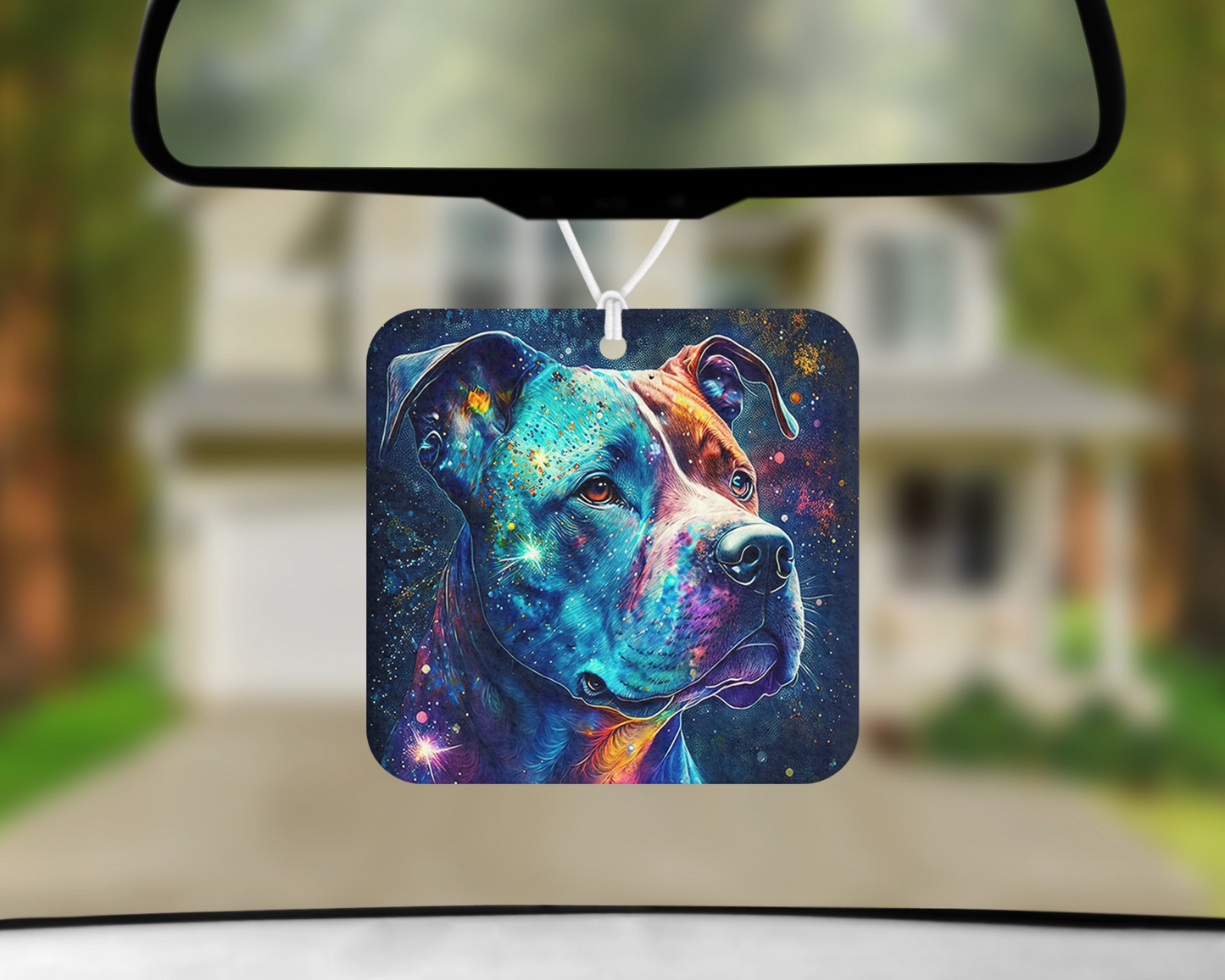 Colorful Pitbull Air Freshener /  Small Spaces Hanging Oil Diffuser / Gift For Dog Lovers