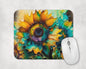 Brilliant Blooms Mouse Pad / Sunflower Desk Mat / Laptop Gaming Desk Accessories