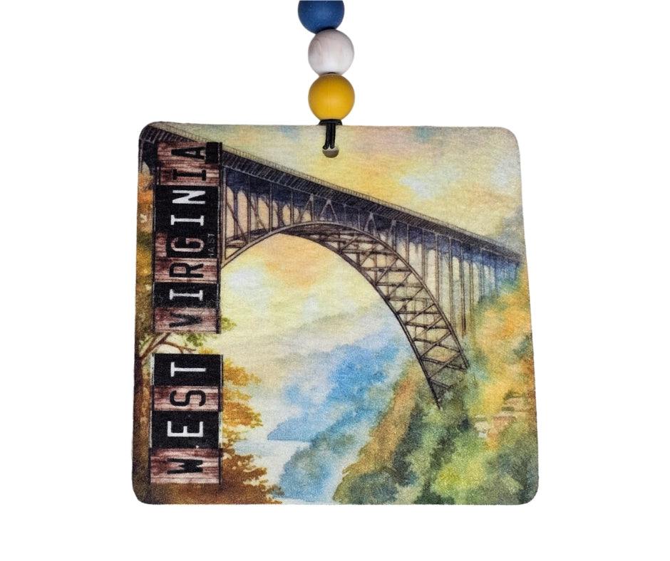 Almost Heaven Air Freshener - WV New River Gorge Small Spaces Hanging Diffuser - Gift For Mountaineers