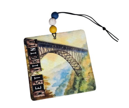 Almost Heaven Air Freshener - WV New River Gorge Small Spaces Hanging Diffuser - Gift For Mountaineers