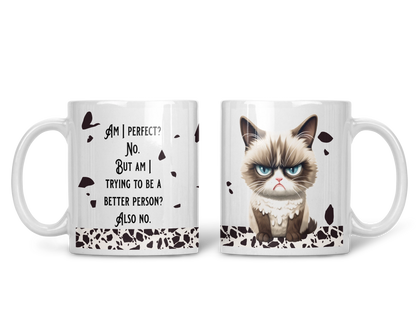 Purrfectly Imperfect Mug, Funny Coffee Mug, Cute Hot Tea Mug For Cat Lovers