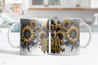 Anti Social Butterfly Mug, Coffee Cup For Introverts, Gift For Butterfly Lovers