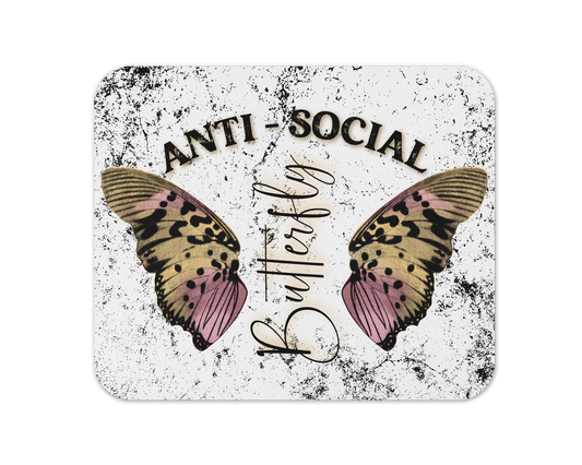 Anti-Social Mouse Pad / Butterfly Mousepad / Gift For Introverts